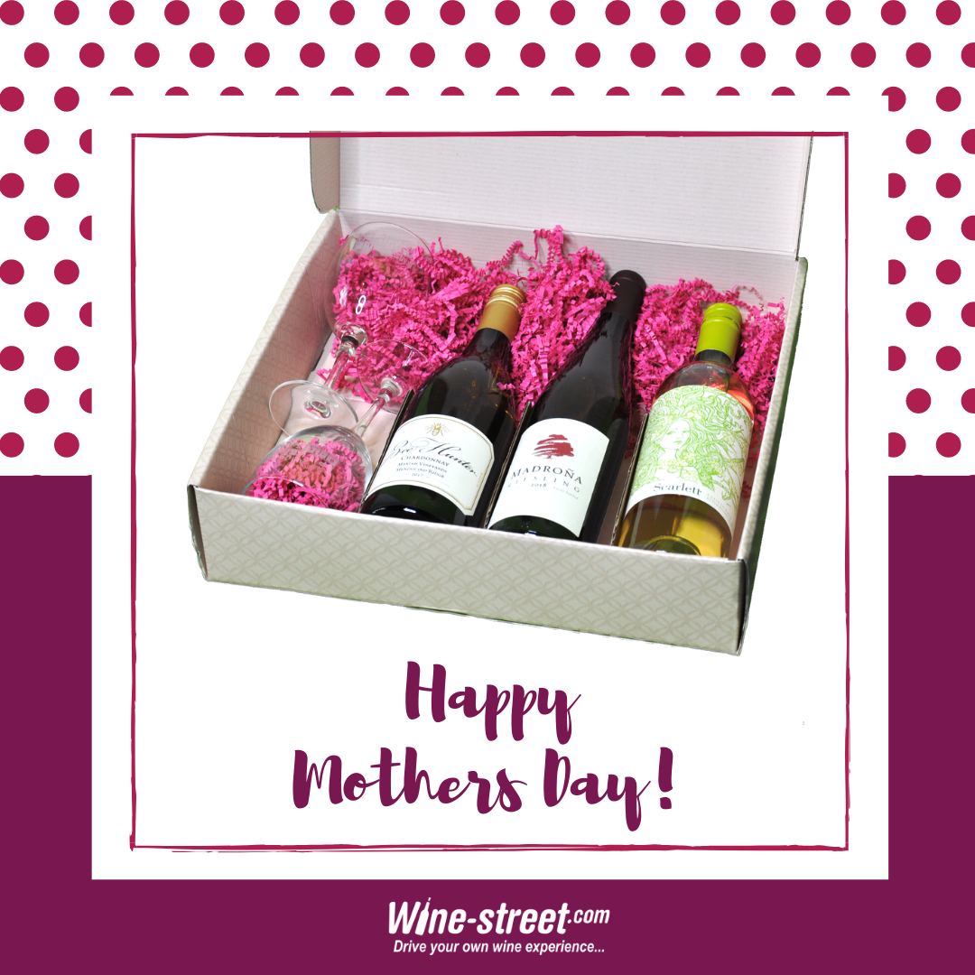 Mother's day special Gift Set: Domestic CA White assortment Box#2 : 3  Bottles of Light/Medium Body + 2 Free Wine glasses + Gift Box