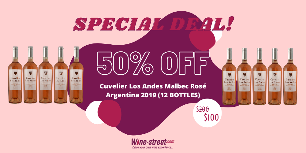 50% off Cuvelier Los Andes Rose Malbec 12 Bottles